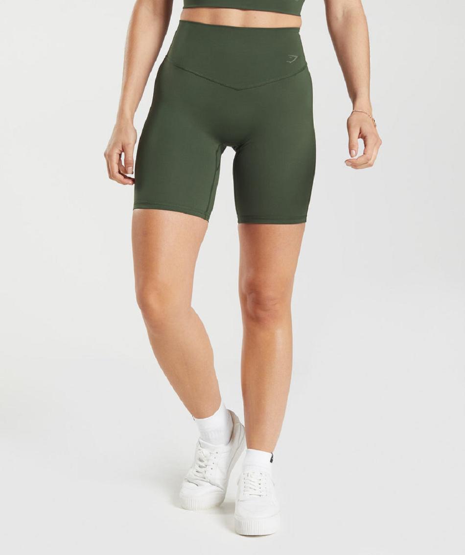 Pantalones Cortos Gymshark Elevate Cycling Mujer Verde Oliva | CO 2671GSO